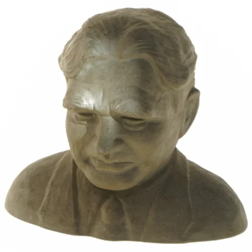 Skulptur i form af buste med møntindkast fra Bikuben (str. 17x21 cm)