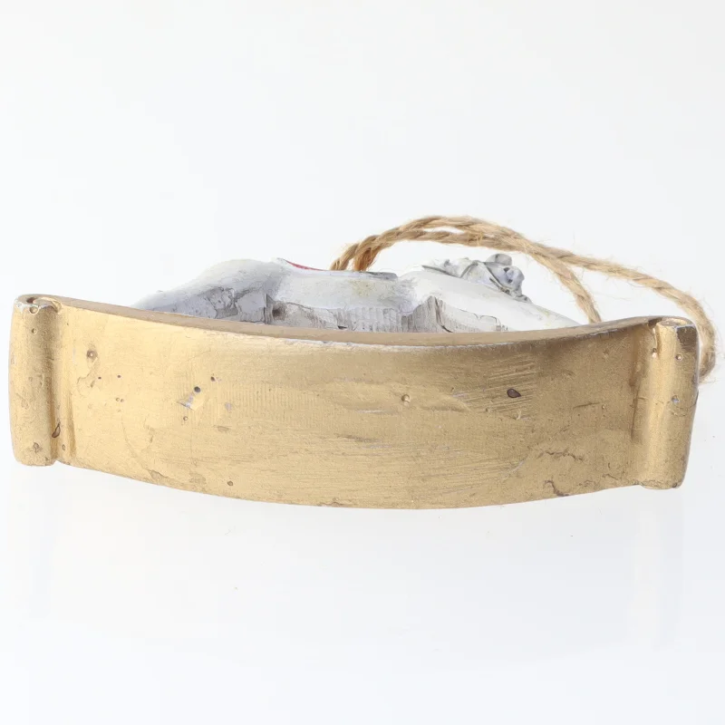 Gammel Juledekoration med gyngehest (str. 8x7,5 cm)