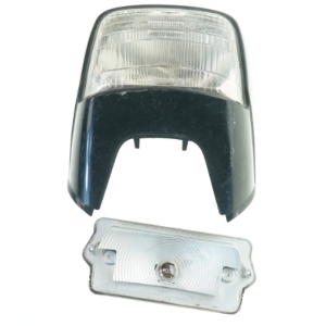 Baglygte og forlygte til køretøj knallet. Mulighvis peguet pax (str. 24 cm)