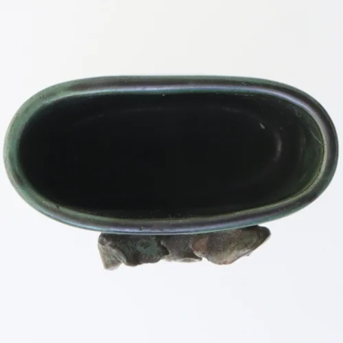 Keramik krukke med dekorativt mønster (str. 7x6 cm)