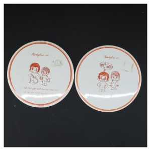 Retro underlag med kærlighed citater (str. Ø 15 cm)