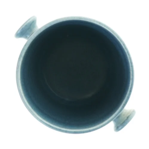 Søholm isspand i smuk blå harpeglasur ærmed ører (str. H 14 cm ø. 11 cm)