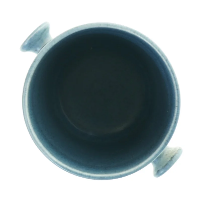 Søholm isspand i smuk blå harpeglasur ærmed ører (str. H 14 cm ø. 11 cm)