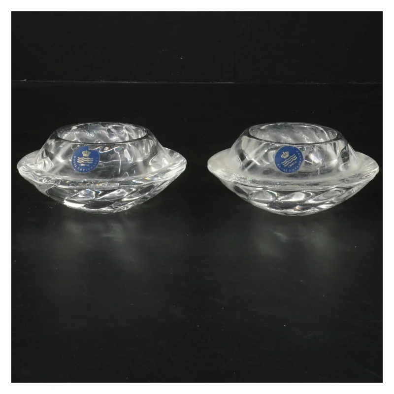 Glas fyrfadsstager fra Royal Copenhagen (str. Ø 10 cm)