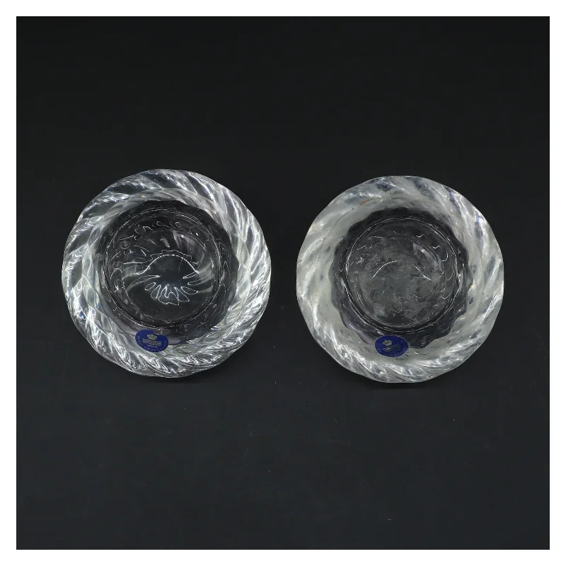 Glas fyrfadsstager fra Royal Copenhagen (str. Ø 10 cm)