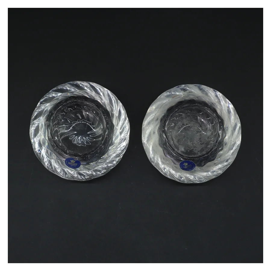 Glas fyrfadsstager fra Royal Copenhagen (str. Ø 10 cm)