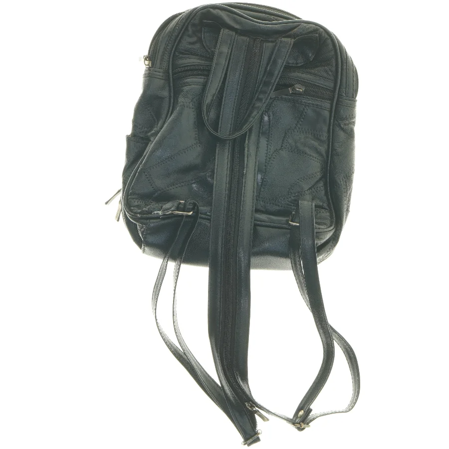 Sort rygsæk med lynlåse (str. 28x23,5 cm)