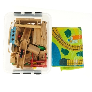 Trætogbane i kasse (str. 40,5x26 cm)