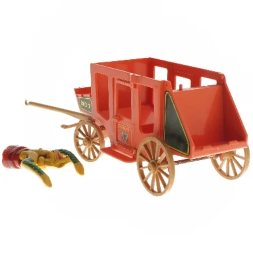 Legetøjsdiligence med figurer (str. 11x10x20 cm)
