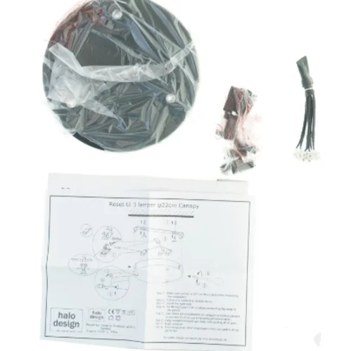 Loftrosette til 3 lamper (str. Ø. 22 cm)