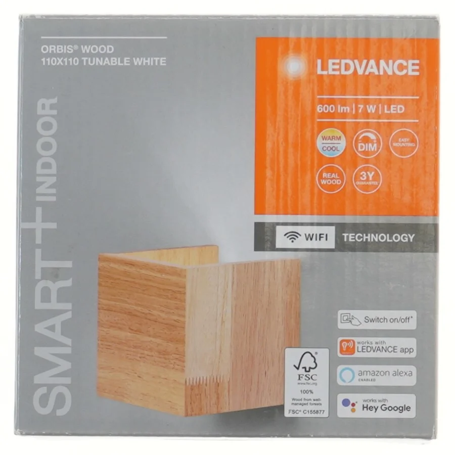 Helt ny, Smart væglampe med WiFi-teknologi fra Ledvance (str. 16x16x12 cm)
