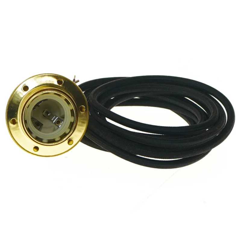 Messing fatning med ledning fra Socket De Lux (str. Ø 4 cm)