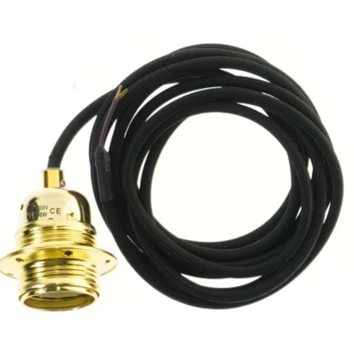 Messing fatning med ledning fra Socket De Lux (str. Ø 4 cm)