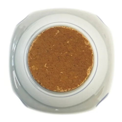 Kakaokrukke med korklåg fra Søholm (str. Ø 7,5 cm længde 14,5 cm)