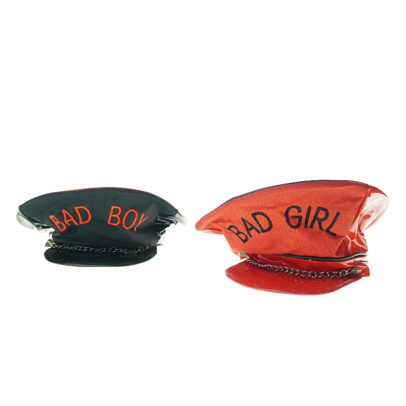 udklædning lak Hatte med bad boy og bad Girl. Perfekt til nytårsaften