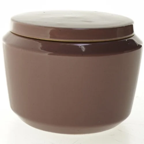 ubrugt stor krukke med låg fra sødahl.  (str. 12 x 8 cm)