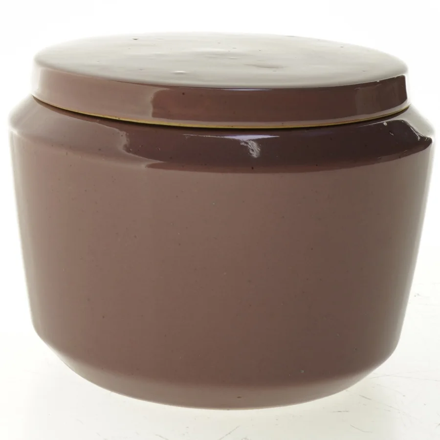 ubrugt stor krukke med låg fra sødahl.  (str. 12 x 8 cm)