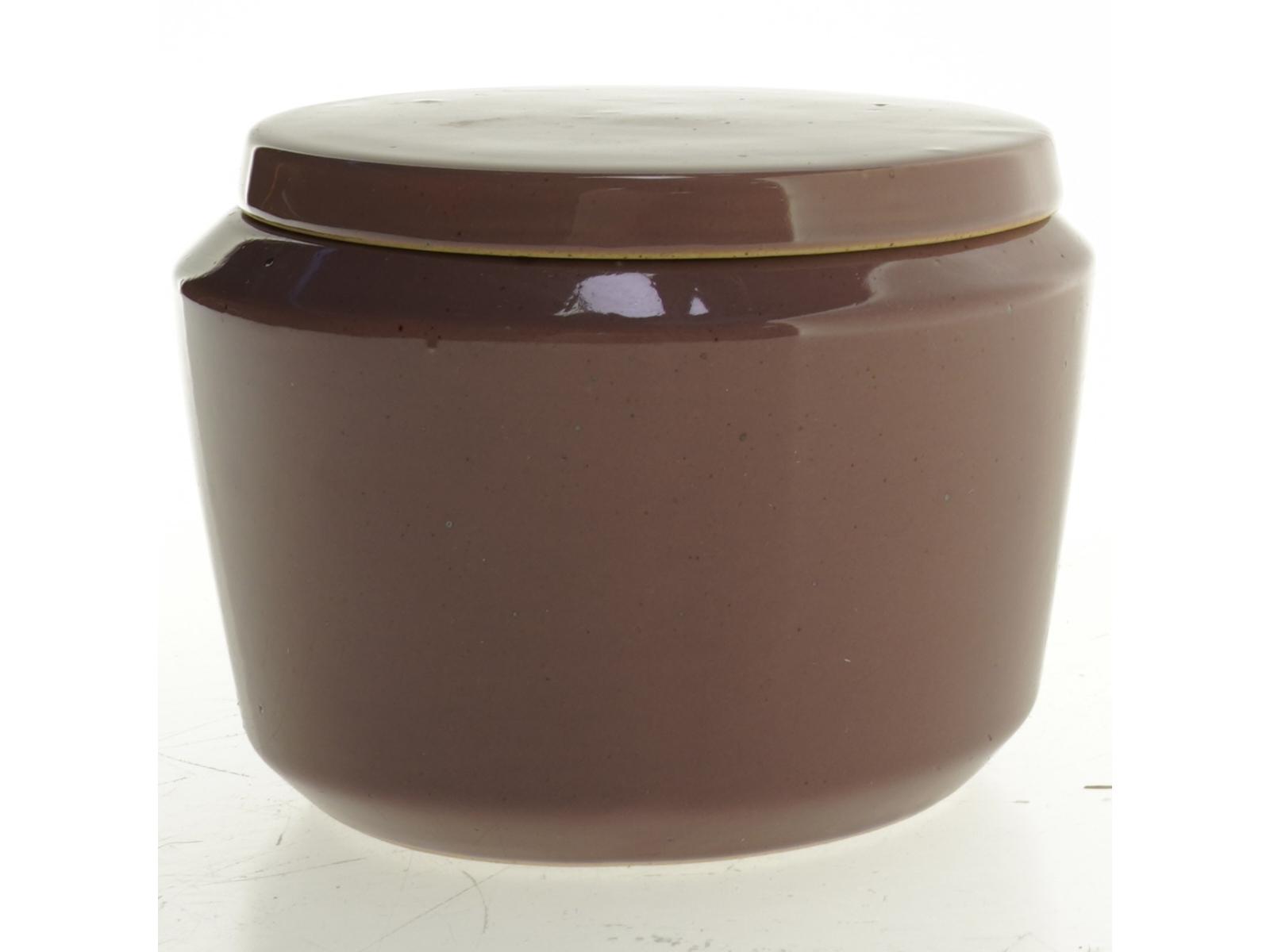 ubrugt stor krukke med låg fra sødahl.  (str. 12 x 8 cm)