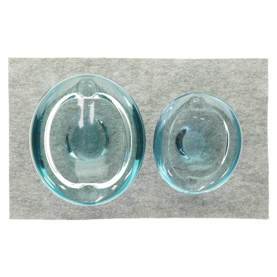 Holmegaard vintage farvet glas Glasskåle / askebægre 2 stk. (str. 10 x 20 og 7 x 16cm)