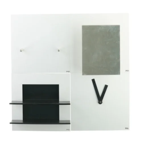 ur, hylde, kaffefilterholder og vase fra Po design (str. 20 x 7 cm)