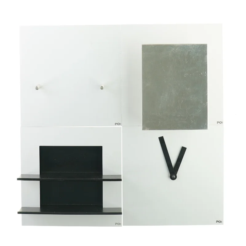 ur, hylde, kaffefilterholder og vase fra Po design (str. 20 x 7 cm)