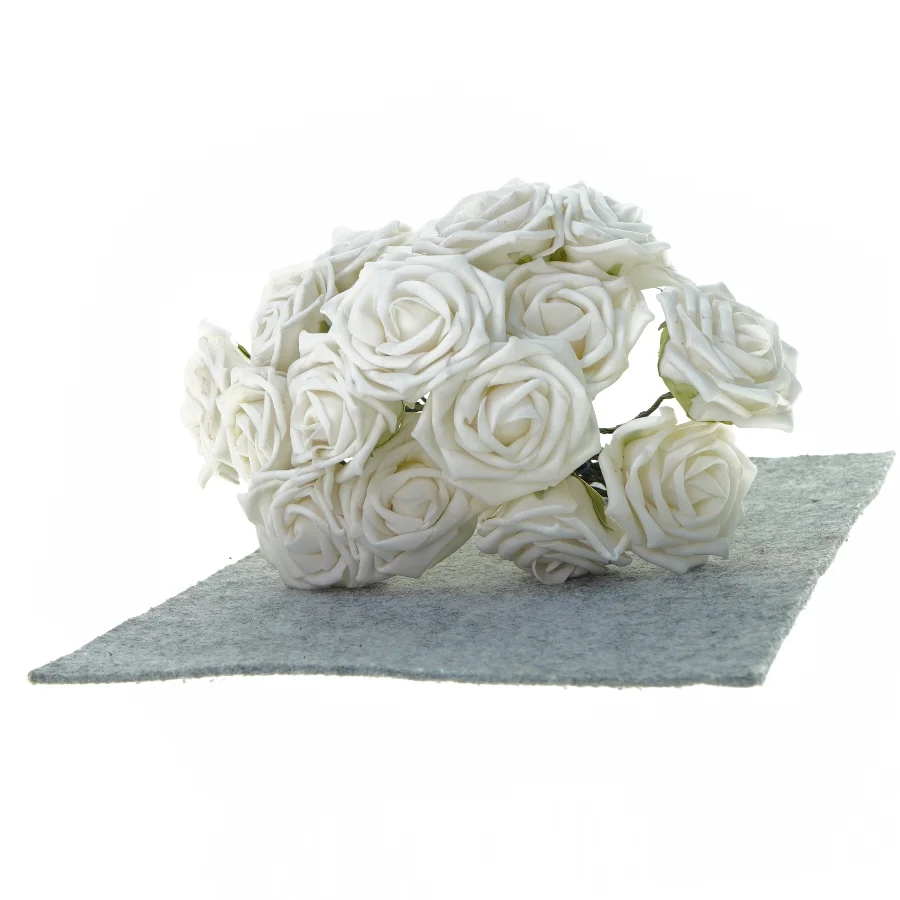 kunstige hvide naturtro roser (str. 20 cm)