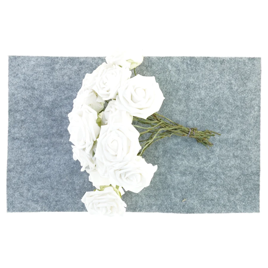 kunstige hvide naturtro roser (str. 20 cm)