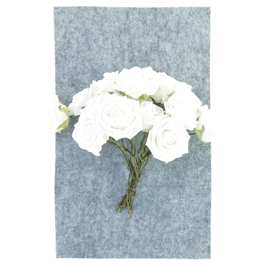kunstige hvide naturtro roser (str. 20 cm)