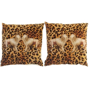 2 smukke puder fra Vanilla fly, Leopardmønster Puder fra Vanilla Fly (str. 49x48 cm)