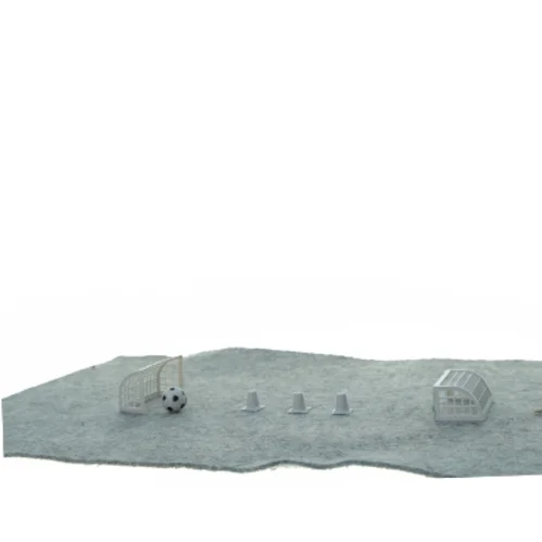 kagepynt fodboldmål 2 stk og fodbold kegler i hvid plast. 