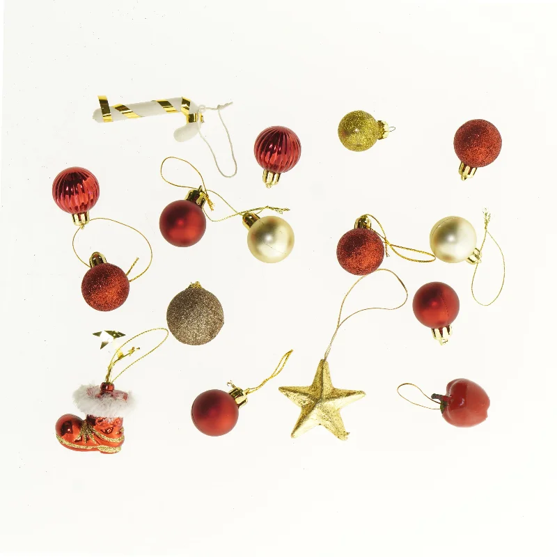 Vintage og retro Julepynt 17 små julekugler  (str. Blandet størrelser)
