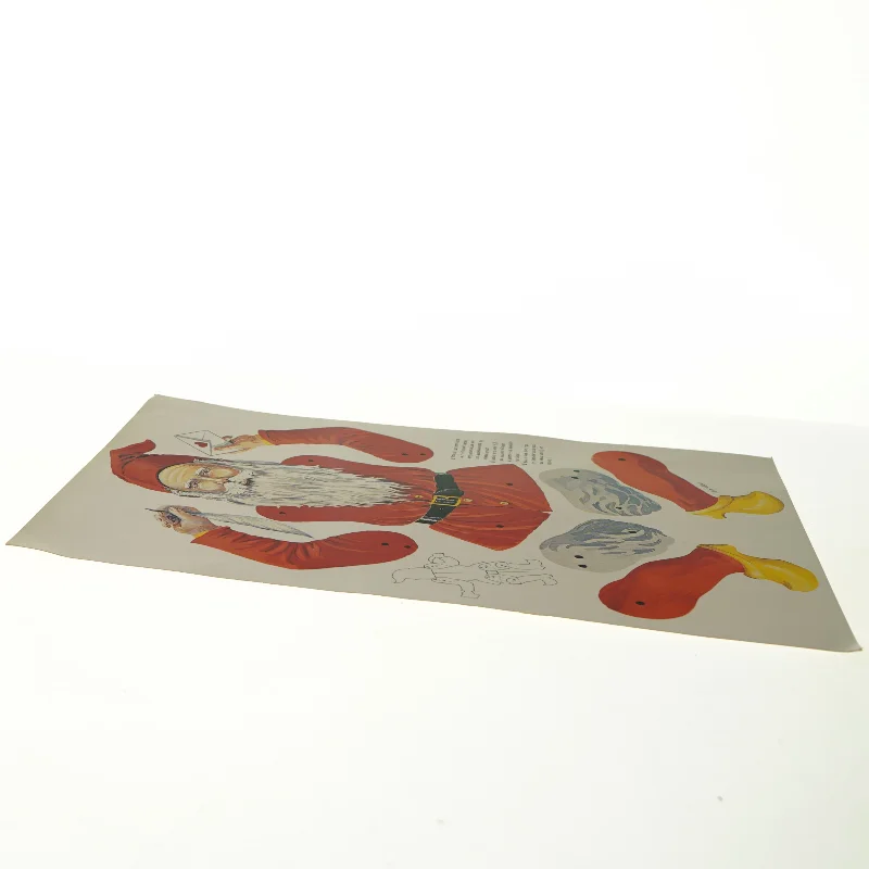 Vintage  stor ubrugt Sprællermand julemand (str. 35 x 25 cm)