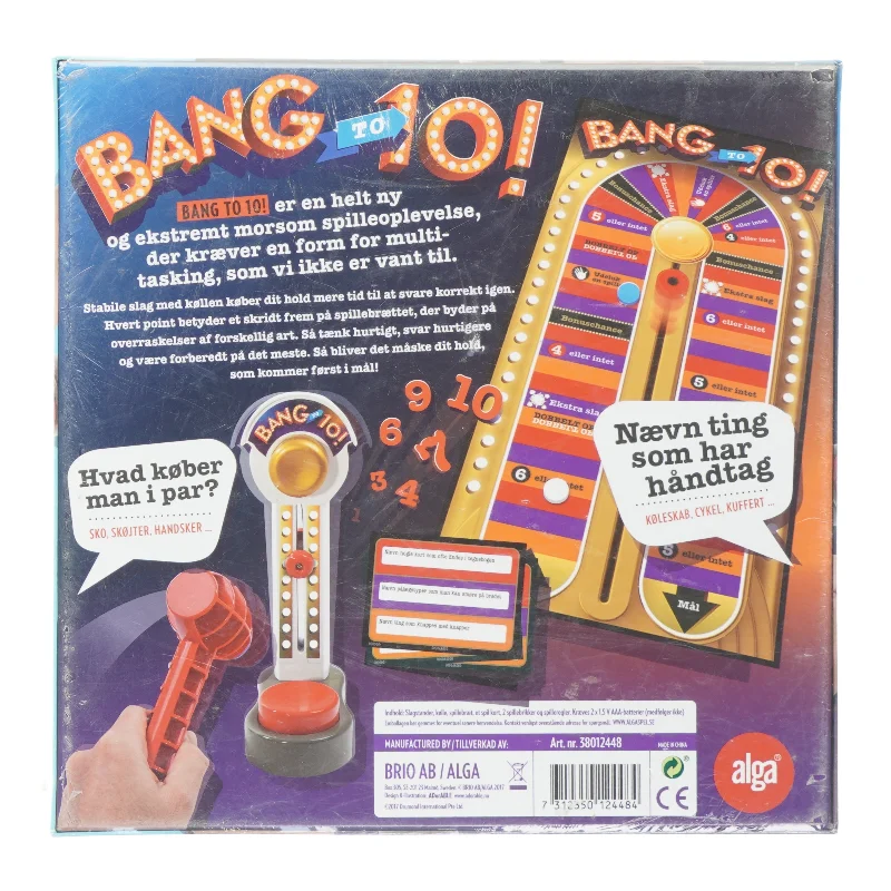 Ubrugt brædtspil: Bang to 10! (str. 28 x 28cm)
