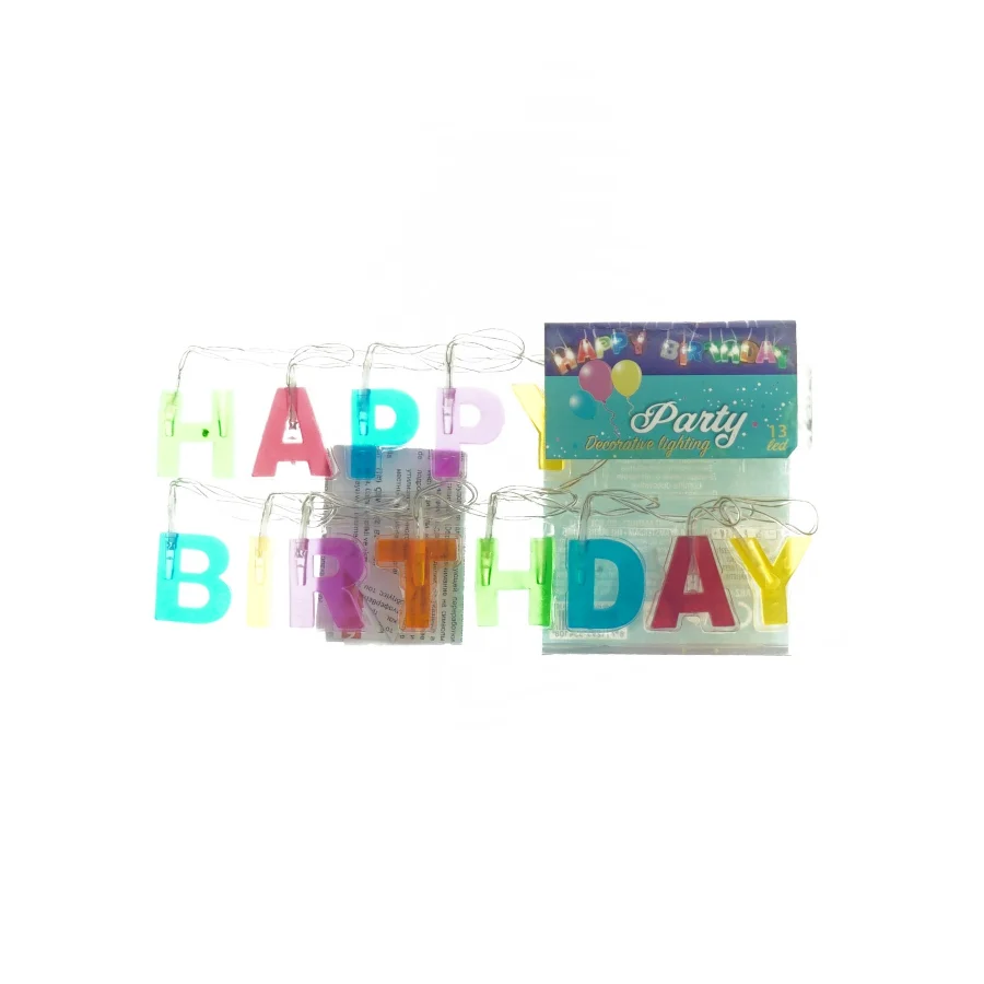 ny Happy birthday lyskæde (str. 27 x 12)