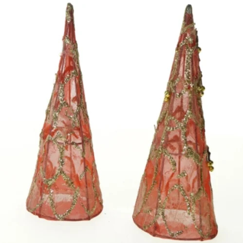 Julepynt, virkelig gamle vintage juletræer/ kræmmerhus (str. 21 x 8 cm)