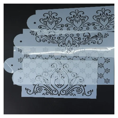 Dekorationsskabeloner til kagepyntning med ornamentmønster 35x15 cm (str. 35x15 cm)