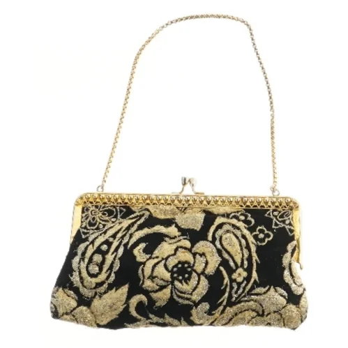 Vintage fra 60erne Clutch med guldmønster (str. 18x10 cm)