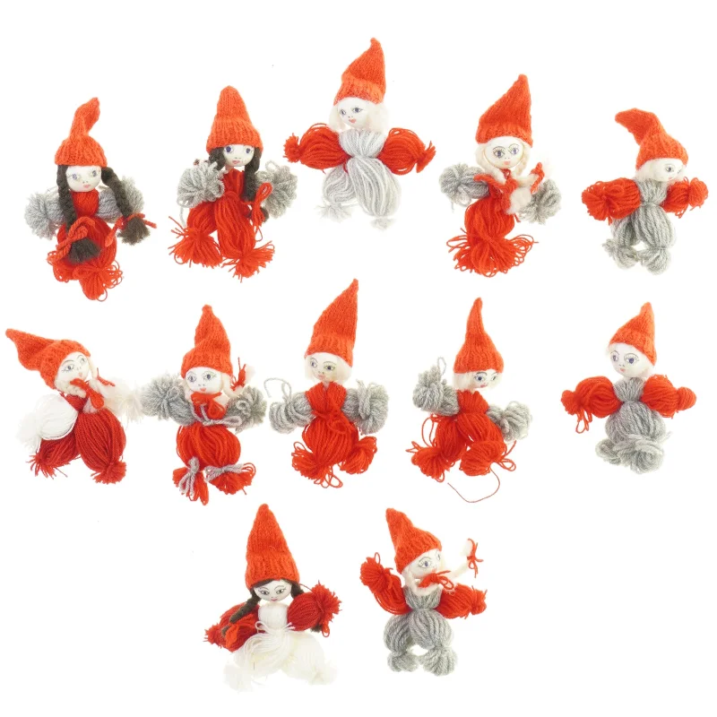 Julepynt, håndlavede nisser (str. 10 x 7 cm)