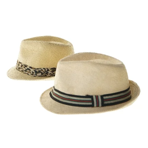 Sæt af to stråhatte med bånd (str. str 58 Ø 23 cm)