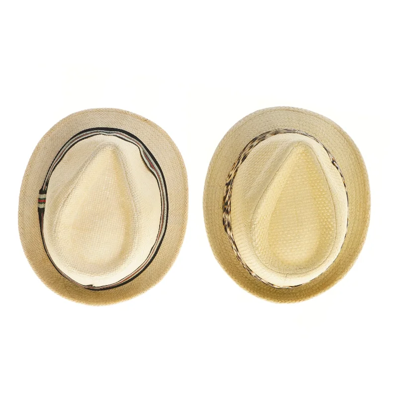 Sæt af to stråhatte med bånd (str. str 58 Ø 23 cm)