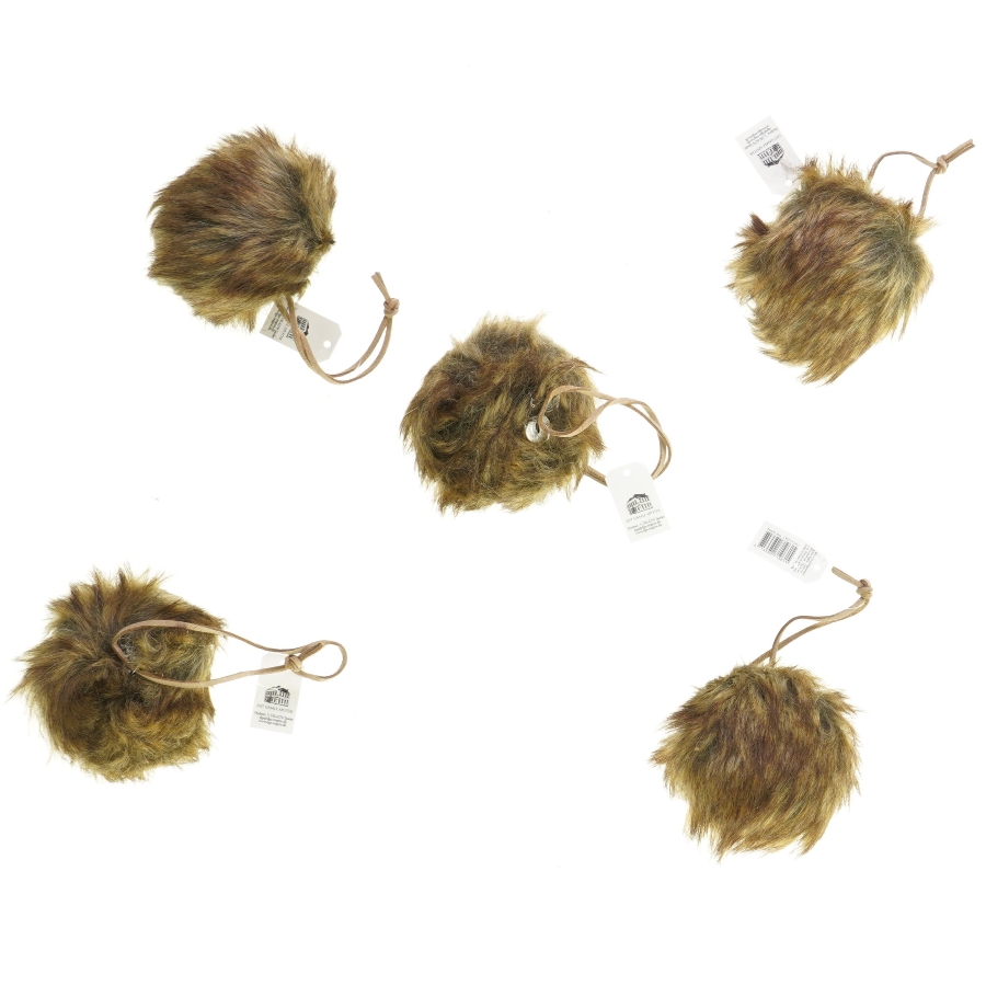 nye julekugler i “pels” fra Det Gamle Apotek (str. 8 cm)