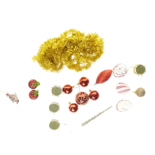 Vintage smukt blandet  Julepynt 19 stk, julekugler mm (str. 23 x 18 cm)