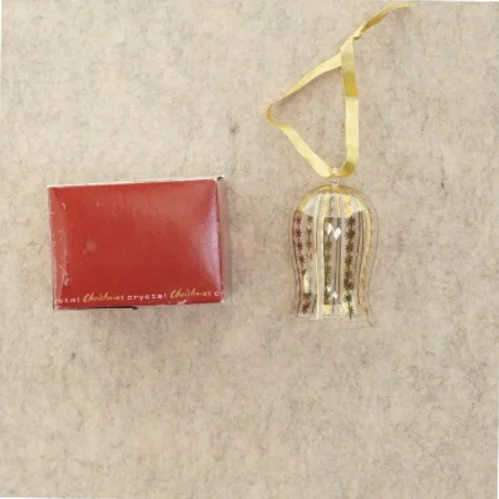 Julepynt, Golden Christmas glasklokke fra Holmegaard (str. 9 x 7 cm)