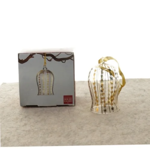 Julepynt, Golden Christmas glasklokke fra Holmegaard (str. 9 x 7 cm)
