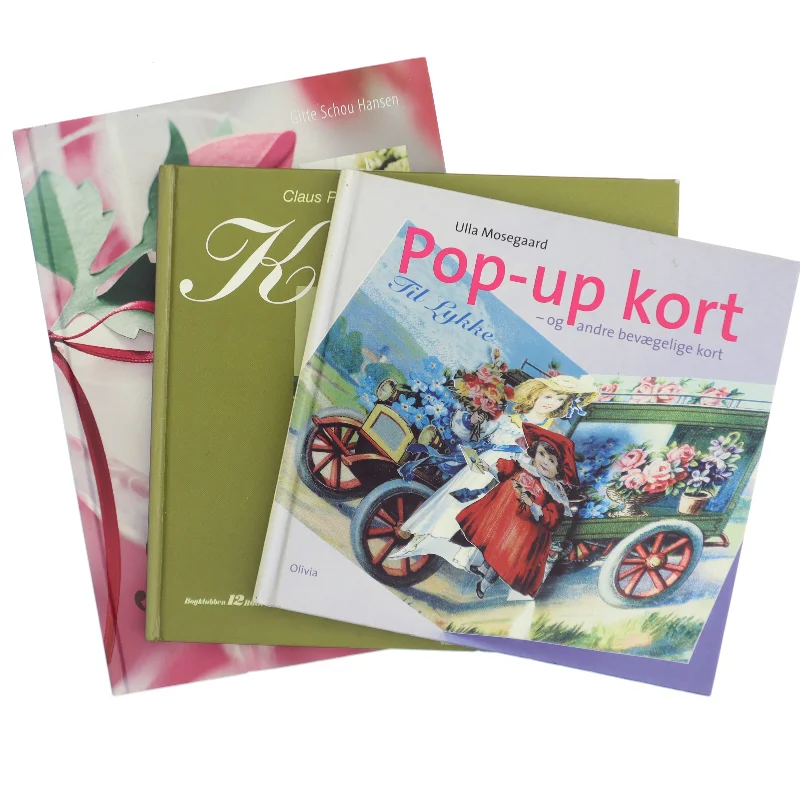 Fest og farver : kreative ideer, Klip til festen og Pop-up kort. 3 bøger,  med papir, pynt og perler af Gitte Schou Hansen (Bog)