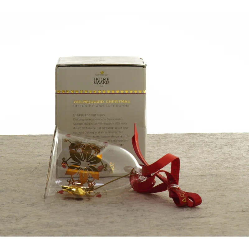 Julepynt, glasklokke fra Holmegaard (str. 7 x 9 cm)