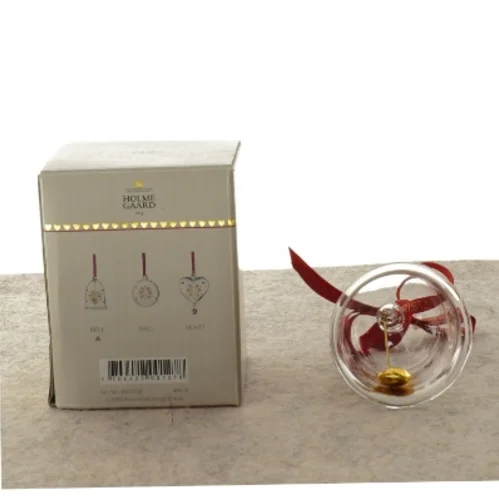 Julepynt, glasklokke fra Holmegaard (str. 7 x 9 cm)
