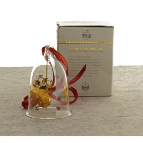 Julepynt, glasklokke fra Holmegaard (str. 7 x 9 cm)