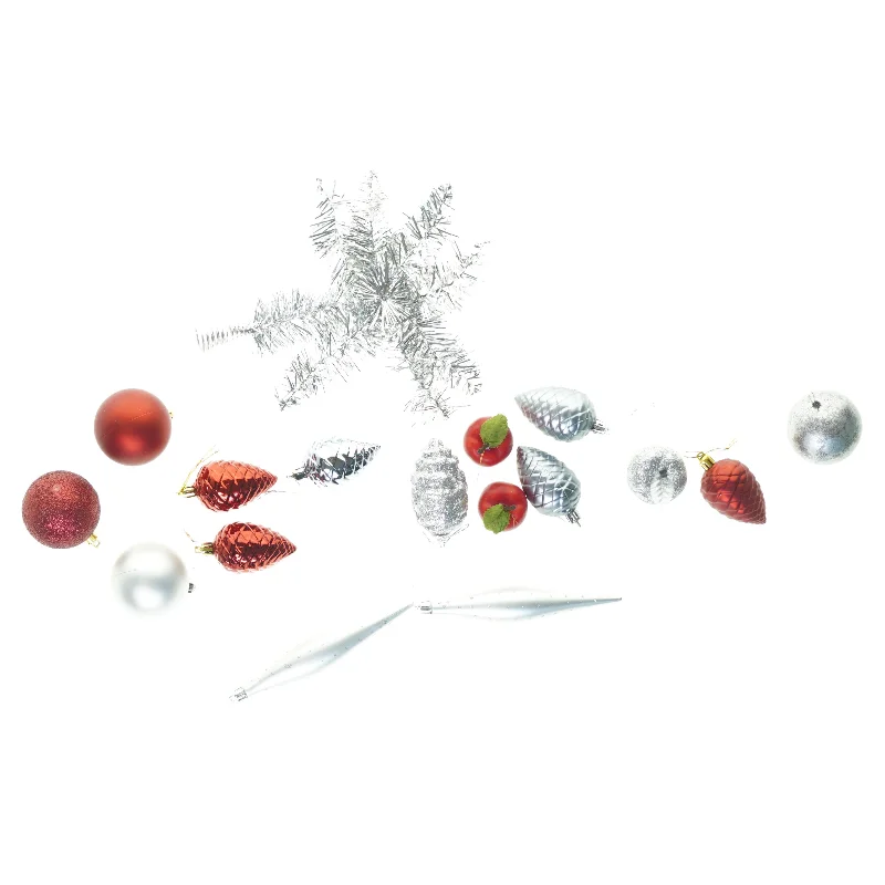 Vintage og retro blandet Julepynt, 17 stk julekugler mm (str. 25 x 20 cm)