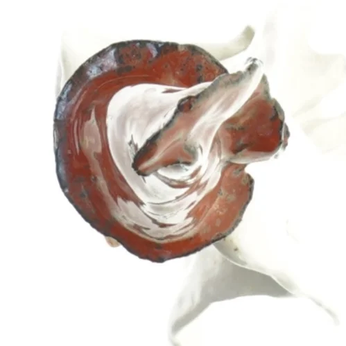 Vintage gammel keramik nisse skulptur (str. 30 cm)